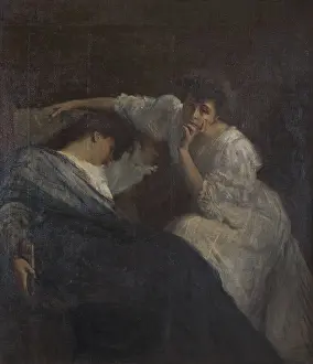 Art Nouveau Painting Prints: A Shadow, 1908. Creator: De Stefani, Vincenzo (1859-1937)