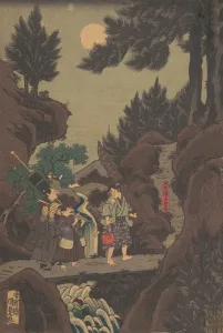 Shanao Learns Martial Arts in Sojogatani Print, 1830s