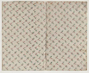 Nineteenth Century Botanical Drawings Prints: Sheet with dot grid pattern with bouquets, 19th century. Creator: Anon