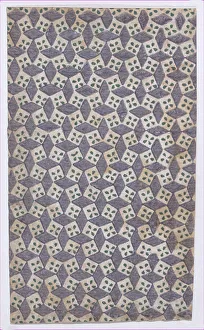 Sheet with overall geometric pattern, 19th century. Creator: Anon