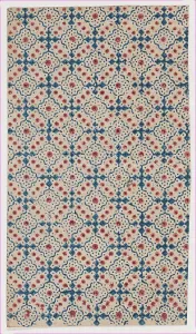 Anonymous Artwork Prints: Sheet with an overall pattern of dots and squares, 19th century Creator: Anon
