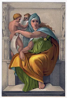 Michelangelo Fresco Prints: The Sibyl of Delphi
