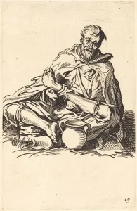 The Sick Man Print, 18th Century Engraving