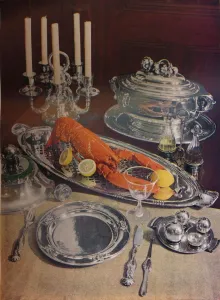 Luxury Table Setting Ideas Prints: Silver Dinner Service, 1936. Creator: Unknown
