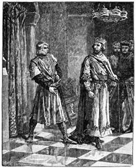 Simon de Montfort quarrelling with Henry III, 1257, (c1880) Simon de Montfort quarrelling with Henry III, 1257, (c1880)