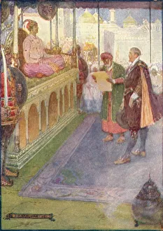 Historical Figures Of England Prints: Sir Thomas Stood Before The Mogul, c1908, (c1920). Artist: Joseph Ratcliffe Skelton