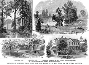 Sketches in Waterlow Park, 1891 Print from The Graphic