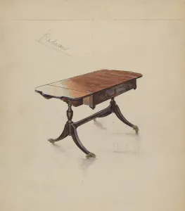Vintage Sofa Table Print, c. 1936