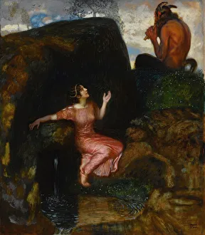 Fine Art Images Prints: At the Source (Eavesdropping Nymph). Creator: Stuck, Franz, Ritter von (1863-1928)