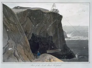 British Geographical Feature Prints: Part of the South Stack, Holyhead, Anglesey, Wales, 1829. Artist: William Daniell