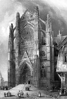 Images Dated 16th February 2008: The south transept of Beauvais Cathedral, France, 1836. Artist: Benjamin Winkles