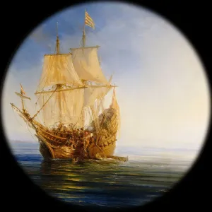 Spanish Galleon taken by the Pirate Pierre le Grand near the coast of Hispaniola, in 1643 Spanish Galleon taken by the Pirate Pierre le Grand near the coast of Hispaniola, in 1643