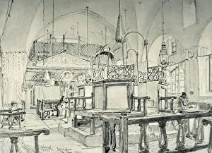 Holy Land Images Prints: Spanish Synagogue in Jerusalem - Interior, 1902. Creator: John Fulleylove