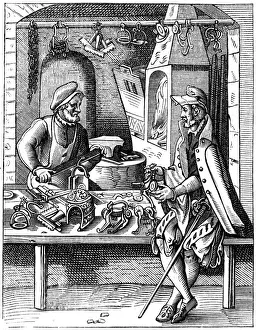 Spur maker, 16th century (1849).Artist: Jost Amman Spur maker, 16th century (1849).Artist: Jost Amman