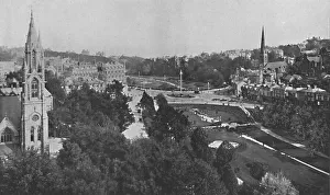 Black And White Panorama Prints: The Square, c1910