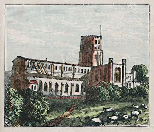 Churches And Cathedral Prints: St Albans, c1910 Print: The Abbey and Local Industry