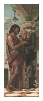 St John the Baptist with St Benedict Watercolour Print 1874