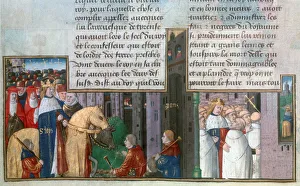 St Louis returns to Paris, and St Louis among the priests, mid-13th century St Louis returns to Paris, and St Louis among the priests, mid-13th century
