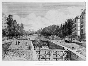 Images Dated 22nd March 2007: The St Martin canal, Paris, 19th century. Artist: A Martial