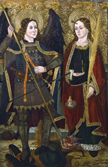 St Michael and Engracia, c1489-c1513. Artist: Juan de la Abadia the Younger St Michael and Engracia, c1489-c1513. Artist: Juan de la Abadia the Younger