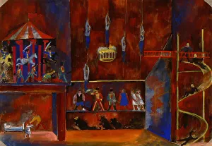 Ballet Stage Design Prints: Stage design for the ballet The Nutcracker by P