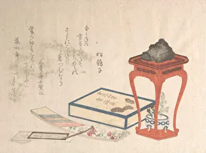 Japanese Heritage Woodblock Prints: Stand, Box and Writing-Paper, probably 1816. probably 1816. Creator: Shinsai
