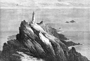 Black And White Coastal Images Prints: The Start Lighthouse, South Devon, 1868. Creator: Mason Jackson