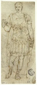 Ancient Rome Culture Prints: Statue of Augustus Caesar (recto and verso)