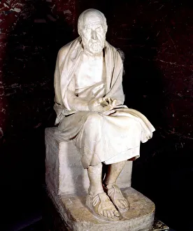 Statue of seated man said to be Herodotus, Ancient Greek historian Statue of seated man said to be Herodotus, Ancient Greek historian