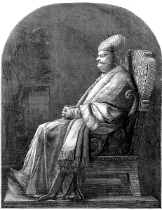 Black And White Statue Prints: Statue of Sir Jamsetjee Jeejeebhoy