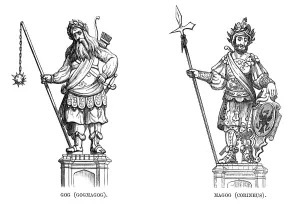Statues of Gog and Magog Print, 1886