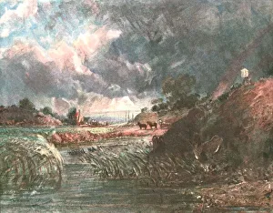 Nineteenth Century Countryside Scenes Prints: Storm Clouds passing over Hampstead, early 19th century, (c1900). Creator: Unknown