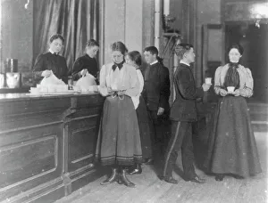 Print of Students at a Counter, Western High School, Washington D.C