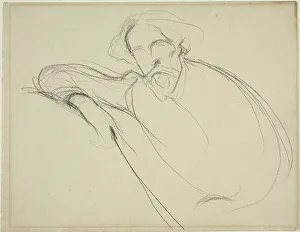 Literature Inspired Artwork Prints: Study of Alphonse Daudet, c. 1893. Creator: Eugene Carriere