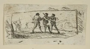 Claude Lorrain Study with Brigands Print, 1633