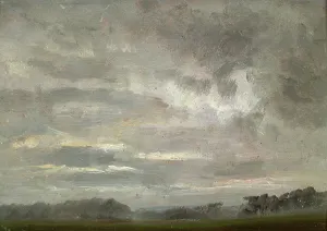 Romantic Era Landscapes Prints: Study of Clouds over Fields, c1810-1850. Creator: Johan Christian Dahl