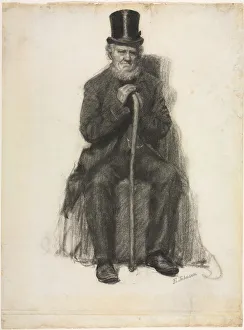 Late 19th Century Drawings Prints: Study of an Old Man (Possibly a Study for Portrait of Peter Folger), c. 1886. Creator