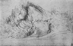 Italian Rock Formations Prints: Study of Rock Formations, c1480 (1945). Artist: Leonardo da Vinci