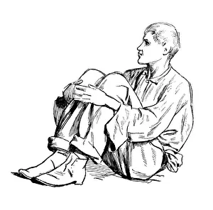 Henry Stacy Marks Artist Prints: Study of a seated man, 1895