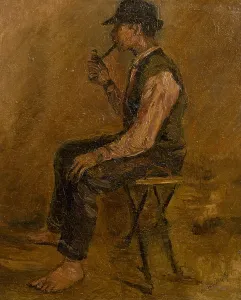 Study of a Seated Man with a Pipe Print