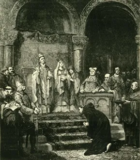 Religious Image Prints: Submission of Henry IV at Canossa, 1890 Print
