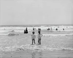 Early 20th Century Surf Bathing Print, circa 1900-1905