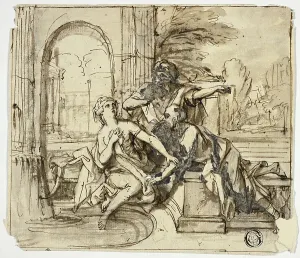 Female Portrait In Black And White Prints: Susanna and the Elders, n.d. Creator: Unknown