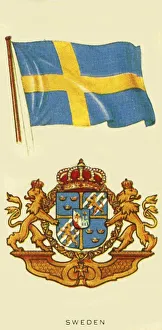 Swedish National Flag Prints: Sweden, c1935. Creator: Unknown