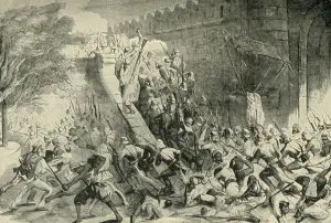 British Raj History Prints: The Taking of the Kashmir Gate, (1901). Creator: Unknown