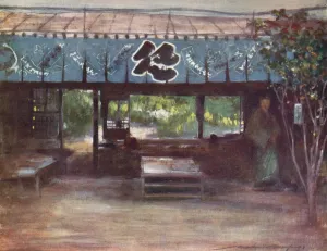 The Tea-House of the Slender Tree, c1887, (1901). Artist: Mortimer L Menpes The Tea-House of the Slender Tree, c1887, (1901). Artist: Mortimer L Menpes