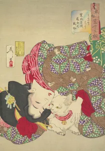 Teasing the Cat, 1888. Creator: Tsukioka Yoshitoshi Teasing the Cat, 1888. Creator: Tsukioka Yoshitoshi