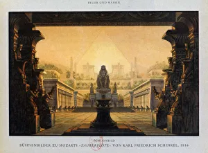 The temple of Isis and Osiris, The Magic Flute, 1816. Artist: Karl Friedrich Schinkel The temple of Isis and Osiris, The Magic Flute, 1816. Artist: Karl Friedrich Schinkel