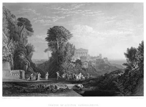 Temple of Jupiter Panhellenius, 19th century. Artist: E Challis Temple of Jupiter Panhellenius, 19th century. Artist: E Challis