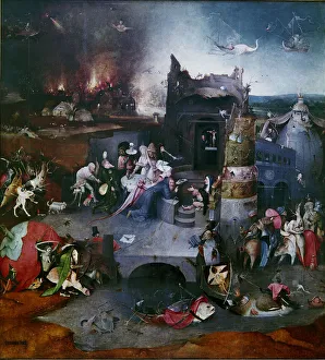 Fine Art Oil On Wood Prints: The Temptation of Saint Anthony (Central panel of a triptych)